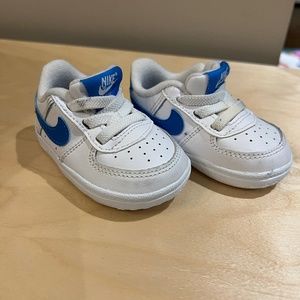 Nike Force 1 Crib Baby Shoes Blue & White- Size 3C